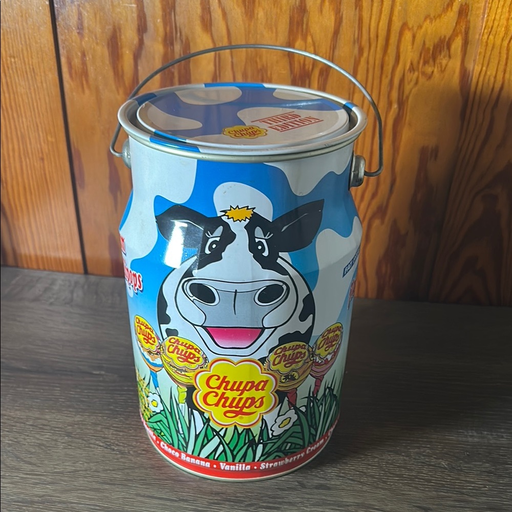 Chupa Chups Vintage decorative lollipop Tin Can 3rd edition empty Cow